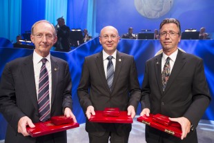 Sir John B. Pendry, Stefan W. Hell og Thomas W. Ebbesen. Foto: Håkon Mosvold Larsen/NTB Scanpix